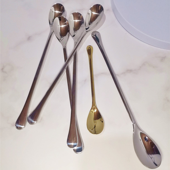 Κουτάλι σεφ με μακριά λαβή, 304 ανοξείδωτο ατσάλι, φινίρισμα καθρέφτης, στυλ δημιουργικής τάσης, για εμπορική χρήση