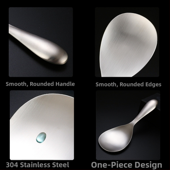 Nerezová lyžica na ryžu, moderný minimalistický dizajn, jednofarebný vzor, prispôsobenie k dispozícii (Materiál: Nerezová oceľ; Kategória: Lyžica; Štýl: Moderná jednoduchosť; Vzor: Jednofarebný; Prispôsobenie: K dispozícii)