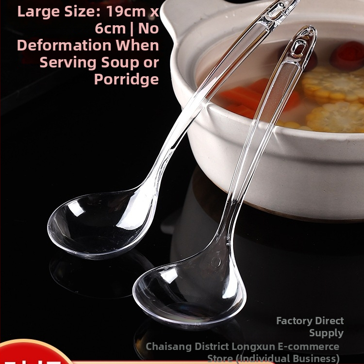 Vienreizējās lietošanas plastmasas zupas karote ar garu kātu, ēdināšanai piemērots PP materiāls