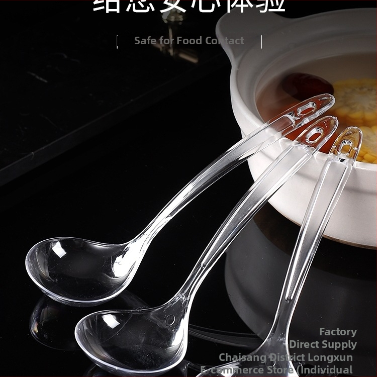 Vienreizējās lietošanas plastmasas zupas karote ar garu kātu, ēdināšanai piemērots PP materiāls