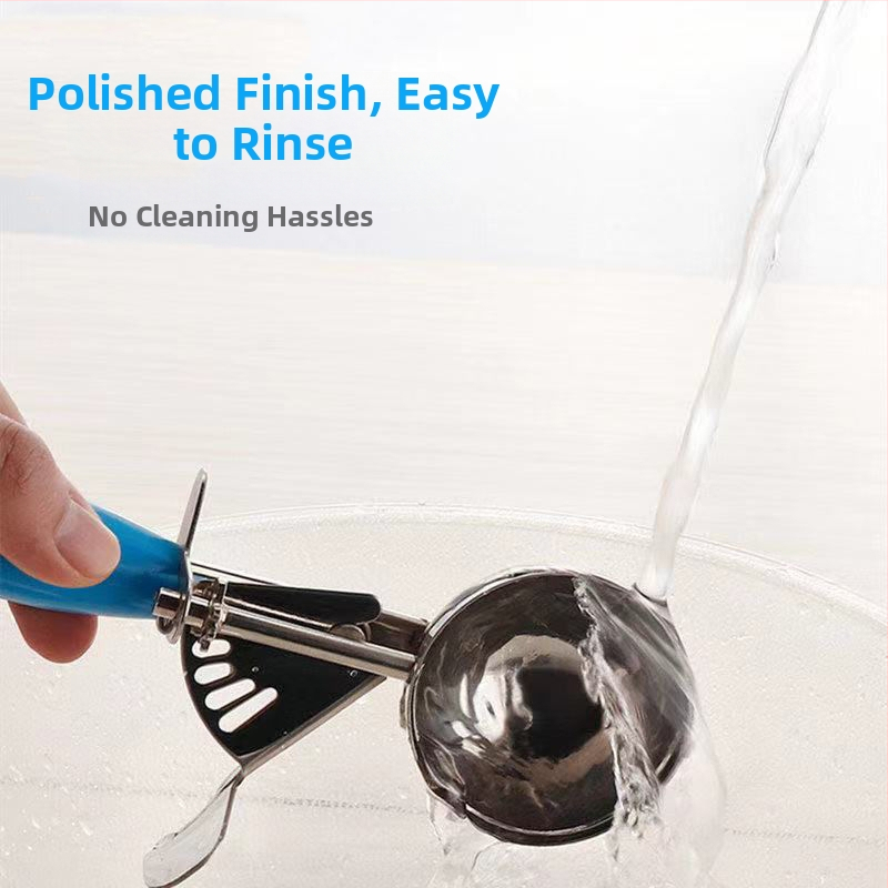 Zmrzlinová lyžička a formovač guličiek, nerezová oceľ, zrkadlové leštenie, pre deti, Clivia, súkromná značka k dispozícii