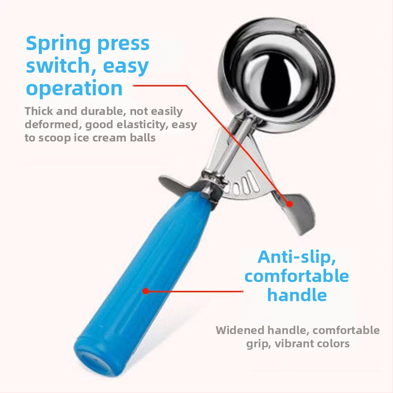 Zmrzlinová lyžička a formovač guličiek, nerezová oceľ, zrkadlové leštenie, pre deti, Clivia, súkromná značka k dispozícii