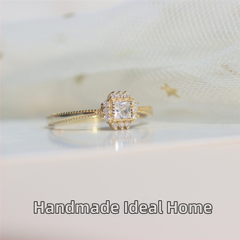 Nastaviteľný otvorený prsteň s geometrickým meďovým dizajnom, elektrolytický povrch, ľahká luxusná módna bižutéria pre ženy, jar 2023