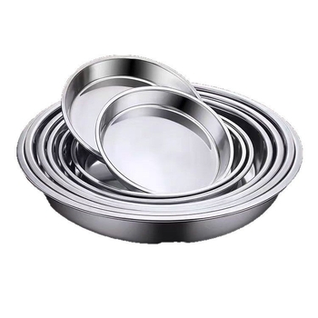 Nerezová kruhová platňa z nehrdzavejúcej ocele, brúsený povrch, štýl Nový čínsky štýl, nie je vhodná do mikrovlnky, možnosť tlače loga