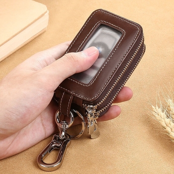 Atslēgu soma ar dubultu rāvējslēdzēju, liela jauda, automobiļu atslēgām, PU materiāls, universāla