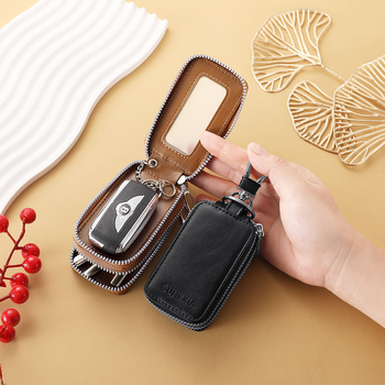 Atslēgu soma ar dubultu rāvējslēdzēju, liela jauda, automobiļu atslēgām, PU materiāls, universāla