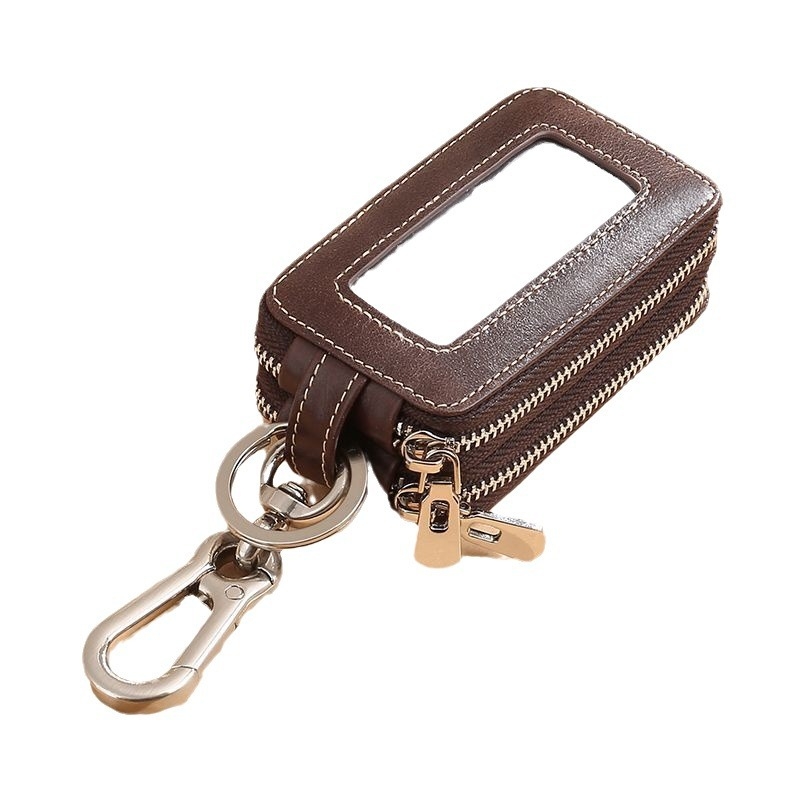 Atslēgu soma ar dubultu rāvējslēdzēju, liela jauda, automobiļu atslēgām, PU materiāls, universāla