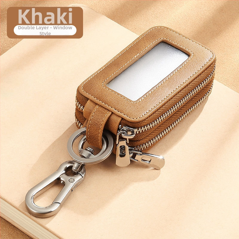 Atslēgu soma ar dubultu rāvējslēdzēju, liela jauda, automobiļu atslēgām, PU materiāls, universāla