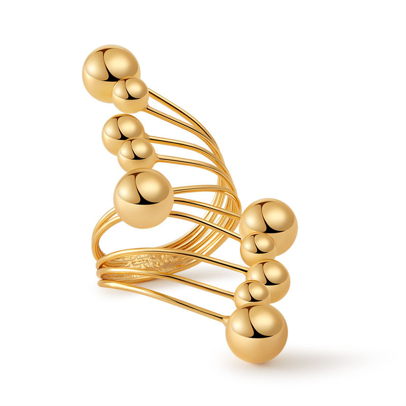 Meďový prsteň s geometrickým dizajnom, elektroplatovanie, značka Shilong, pre ženy