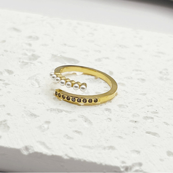 Nastaviteľný prsteň pre ženy z titánovej ocele, ľahký luxusný doplnok na ruku