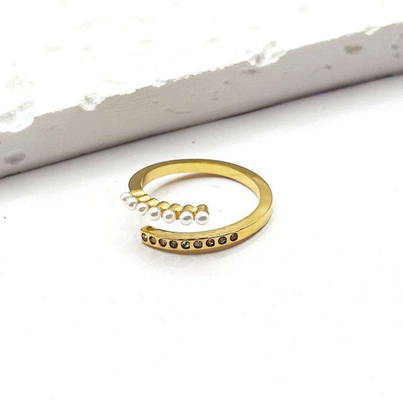 Nastaviteľný prsteň pre ženy z titánovej ocele, ľahký luxusný doplnok na ruku