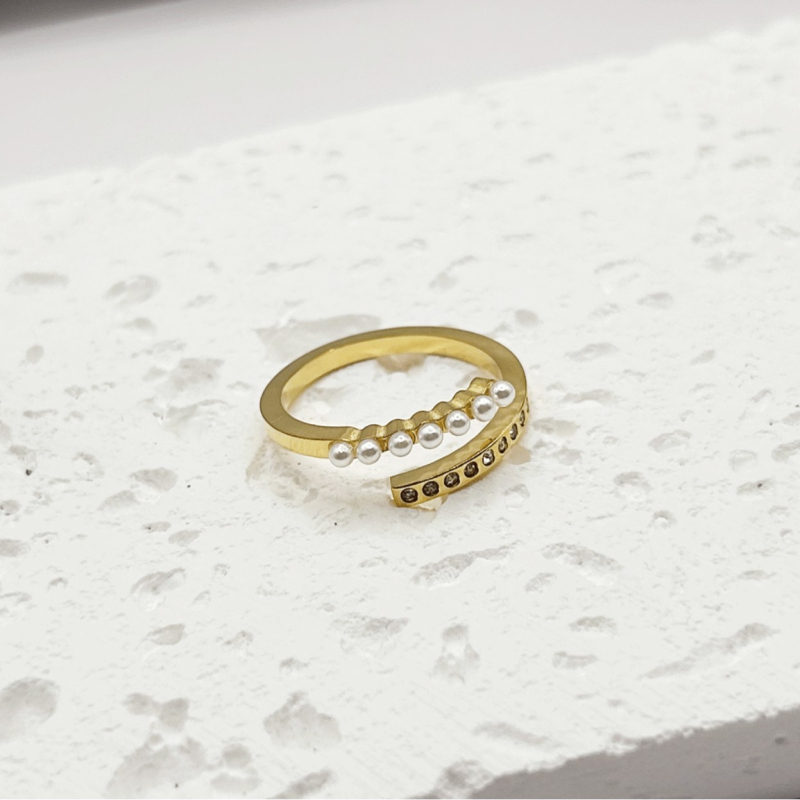 Nastaviteľný prsteň pre ženy z titánovej ocele, ľahký luxusný doplnok na ruku