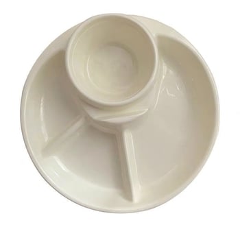 Plastová raňajková miska s tromi priehradkami