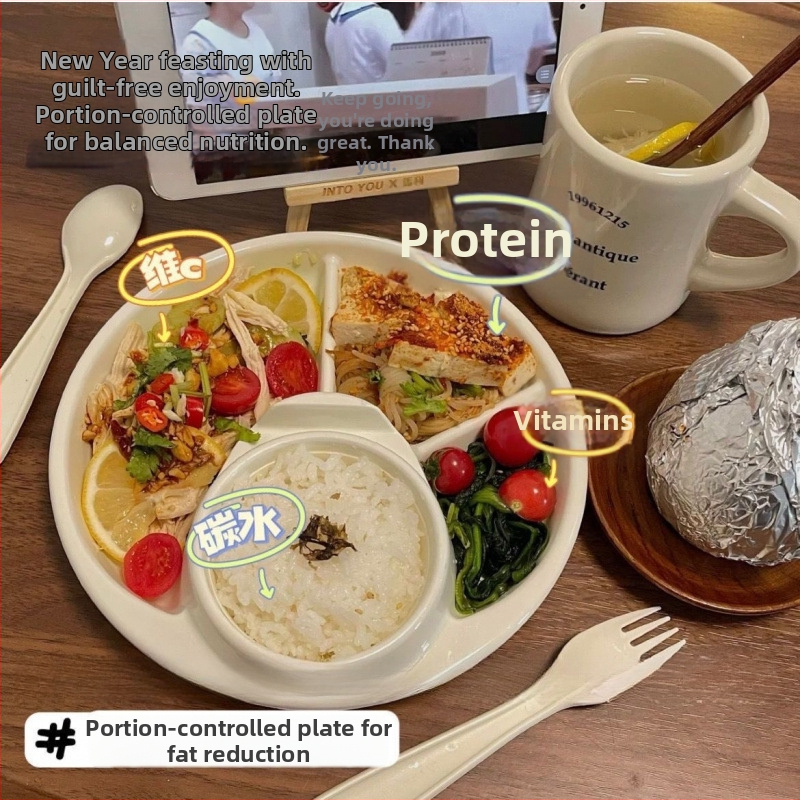 Plastová raňajková miska s tromi priehradkami