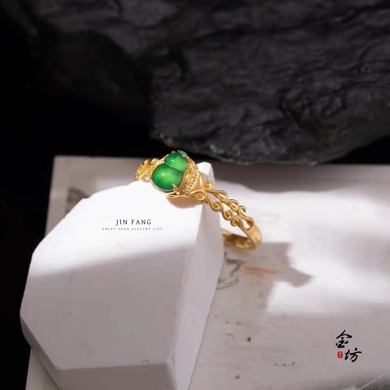 Meďný prsteň s motívom tekvice, nastaviteľný otvor, elektroplatovaný