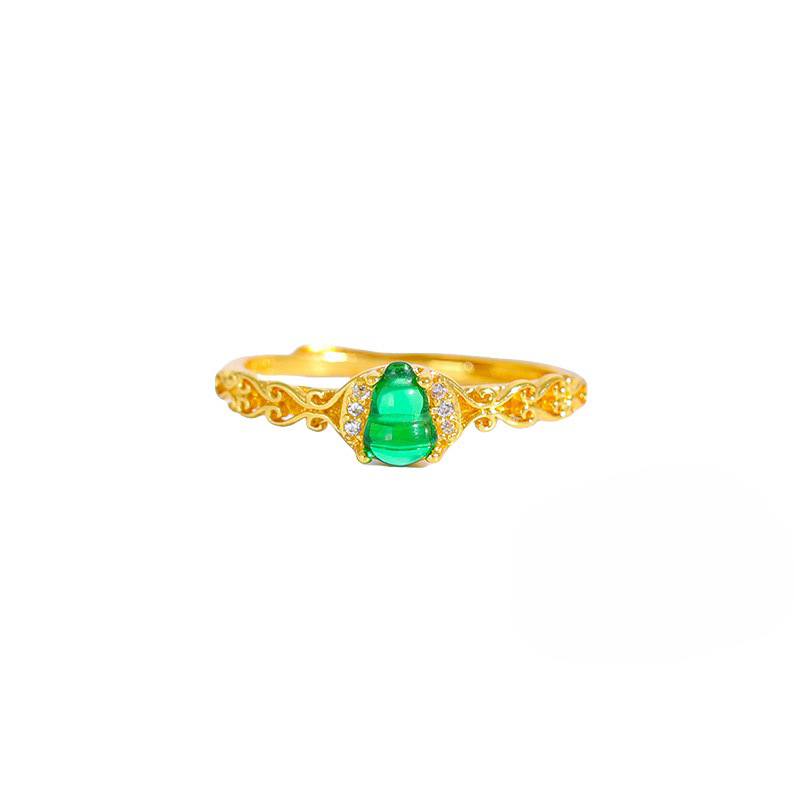 Meďný prsteň s motívom tekvice, nastaviteľný otvor, elektroplatovaný