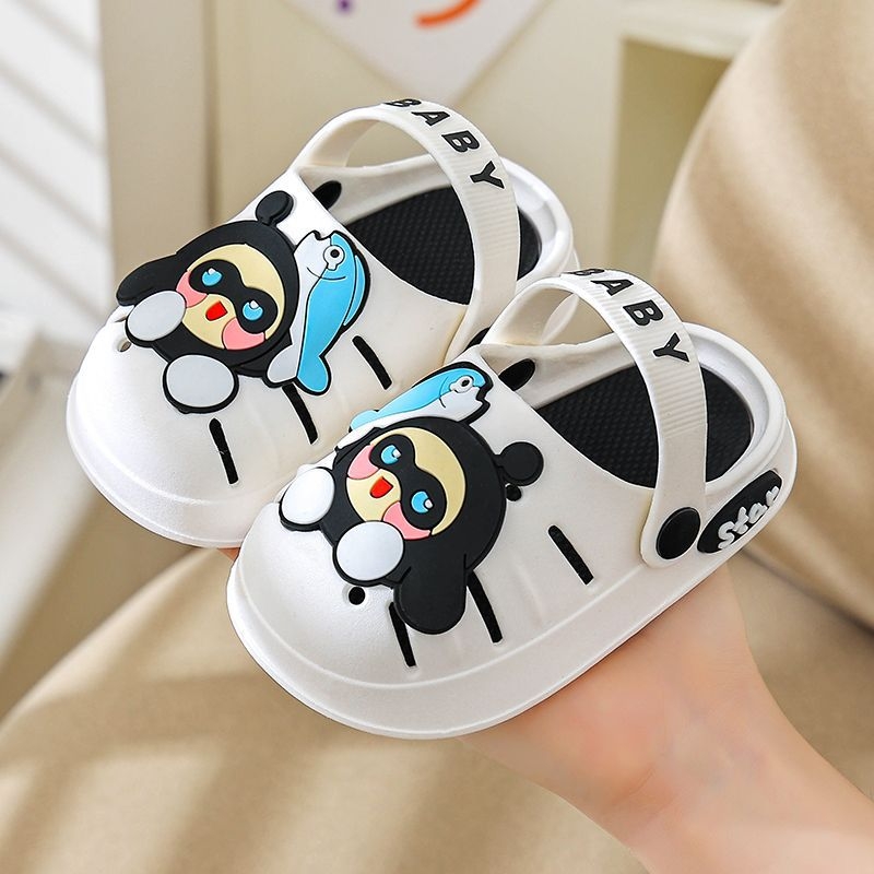 Детски вътрешни пантофи — Карикатурен принт, антихлъзгаща подметка, дишащи, мека PVC подметка
