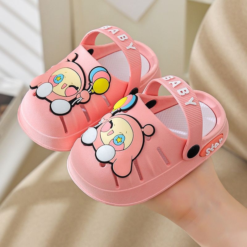 Детски вътрешни пантофи — Карикатурен принт, антихлъзгаща подметка, дишащи, мека PVC подметка