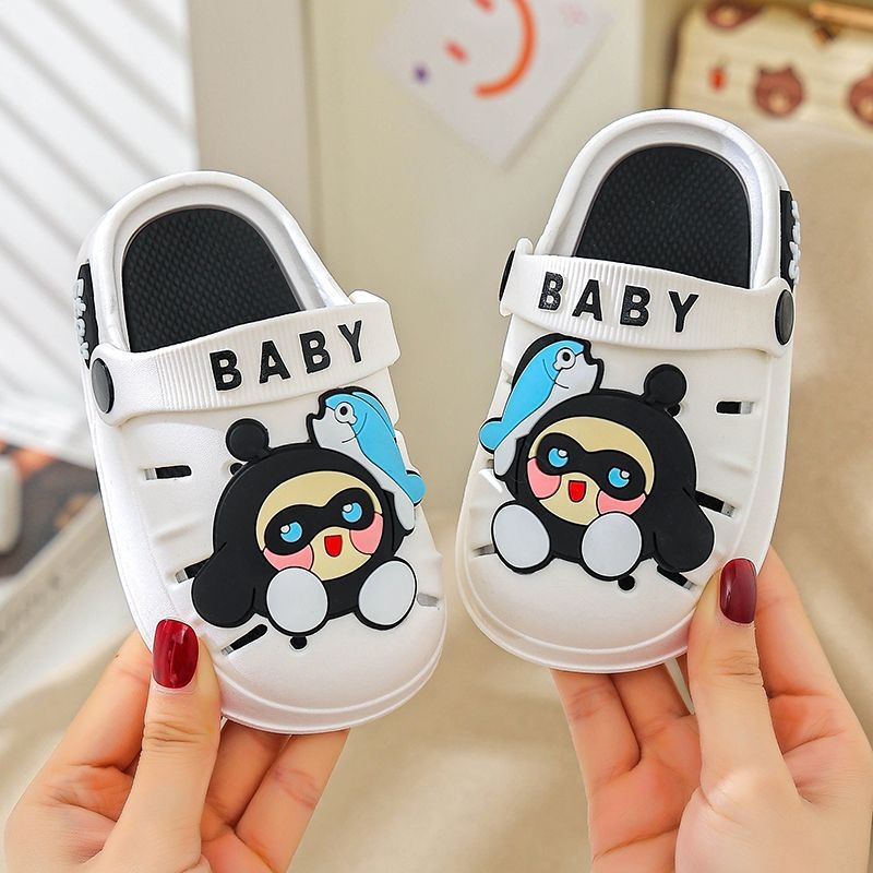 Детски вътрешни пантофи — Карикатурен принт, антихлъзгаща подметка, дишащи, мека PVC подметка