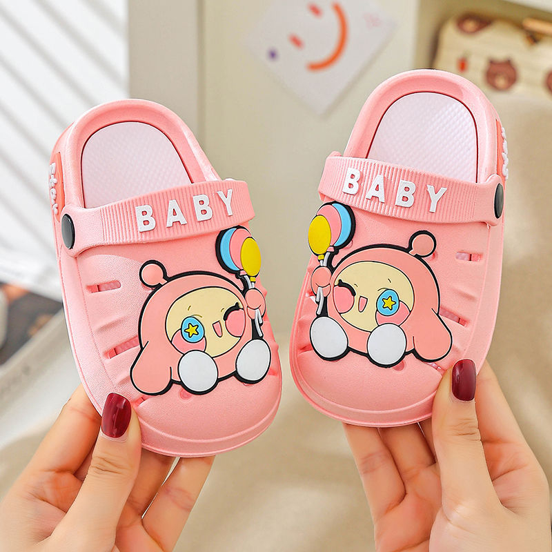 Детски вътрешни пантофи — Карикатурен принт, антихлъзгаща подметка, дишащи, мека PVC подметка