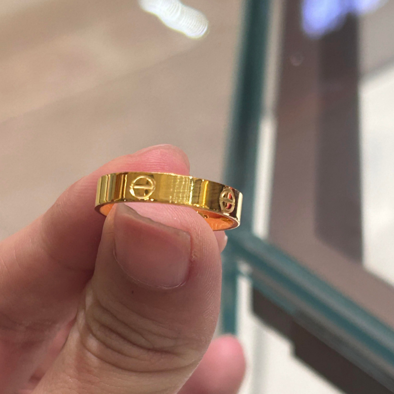 Pare prstena od aluvijalnog zlata, geometrijski oblik, elektroplatiranje, unisex, lagani luksuz