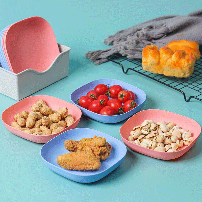 Plastični četverokutni tanjur za obrok, moderan minimalistički stil, mikrovalna sigurna, mogućnost ispisa logotipa