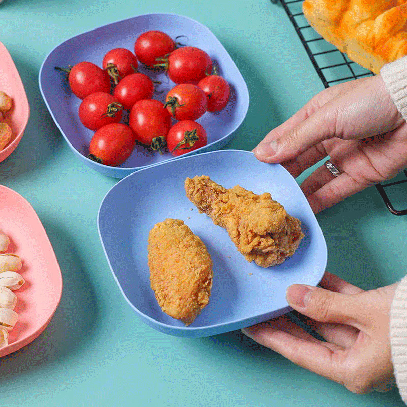 Plastični četverokutni tanjur za obrok, moderan minimalistički stil, mikrovalna sigurna, mogućnost ispisa logotipa