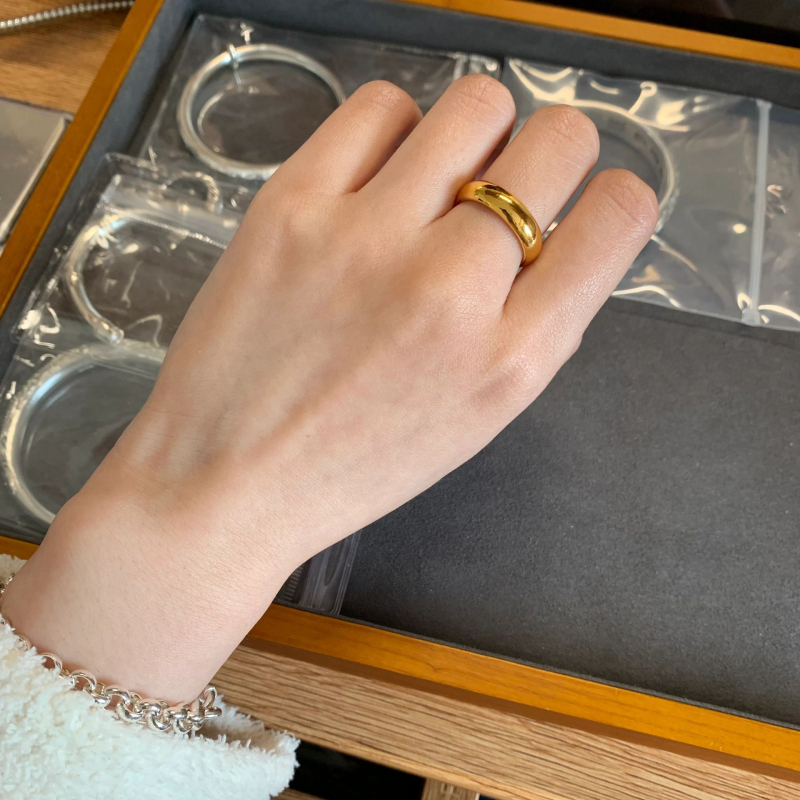 Bakreni prsten s geometrijskim dizajnom, elektroplatirano, unisex