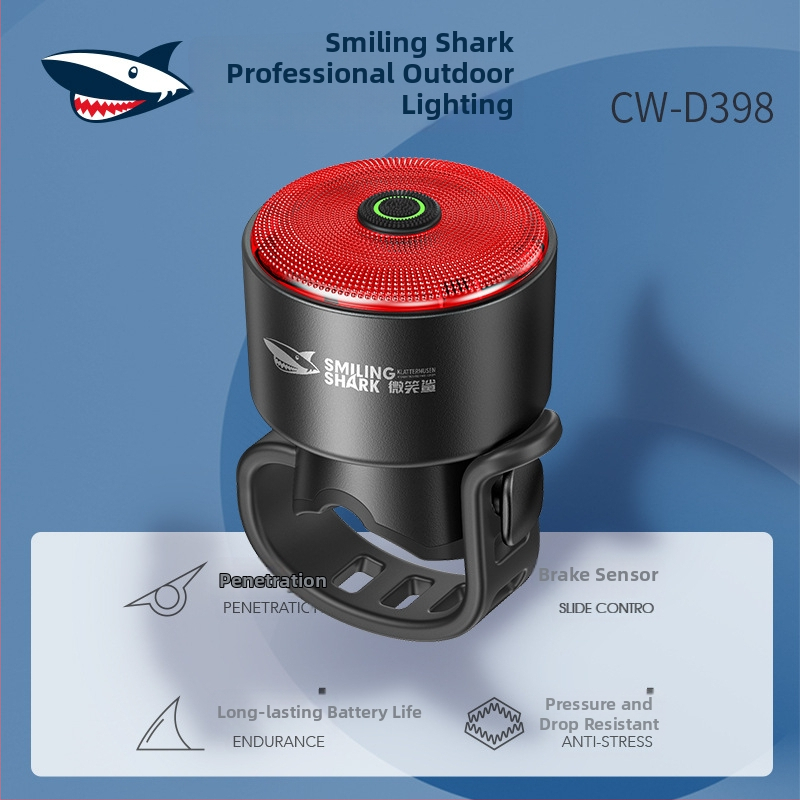 Stražnja svjetiljka za bicikl s inteligentnom vibracijskom indukcijom kočenja, LED osvjetljenje, ABS materijal, punjiva, ručna generacija energije