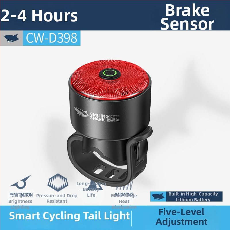 Stražnja svjetiljka za bicikl s inteligentnom vibracijskom indukcijom kočenja, LED osvjetljenje, ABS materijal, punjiva, ručna generacija energije