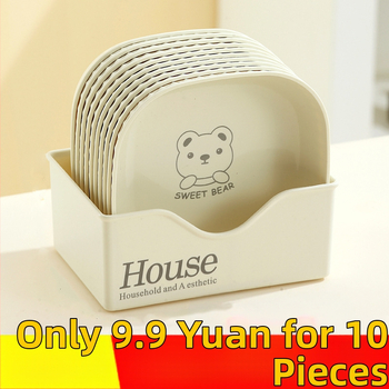 Miska na kosti pre domáce použitie (krémový štýl, plast, karikatúrny motív, tvar štyroch smerov)