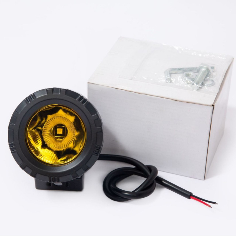Автомобилен LED прожектор за работа, кръгла форма, висока яркост, 30W, 9–36V, 3000 lm, живот 50 000 ч.