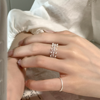 Ženski bakreni prsten, elektroplatirani završni sloj, lagani luksuz, ukras za ruku