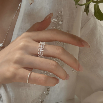 Ženski bakreni prsten, elektroplatirani završni sloj, lagani luksuz, ukras za ruku