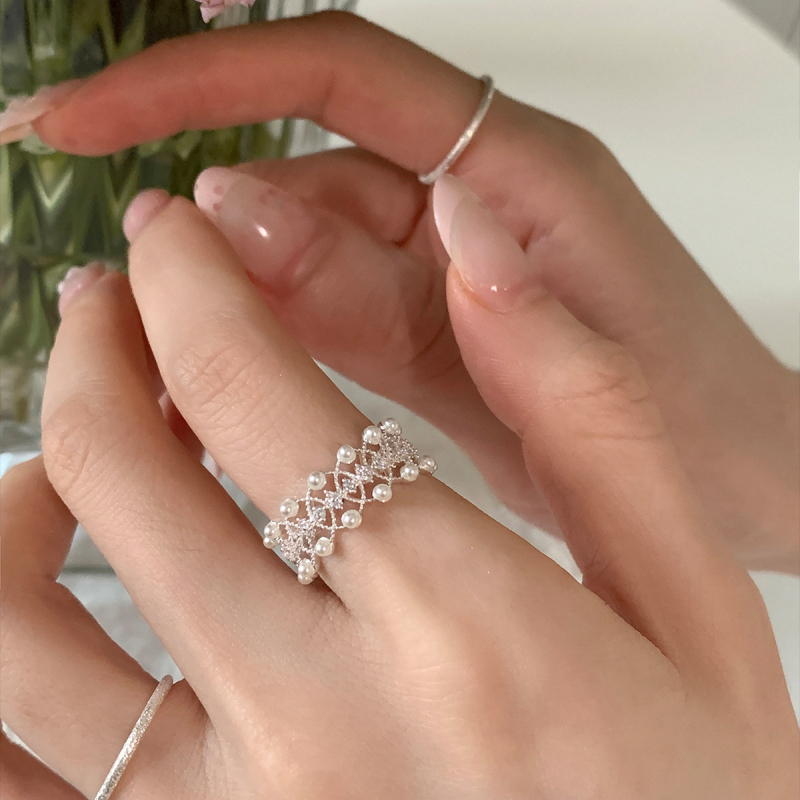 Ženski bakreni prsten, elektroplatirani završni sloj, lagani luksuz, ukras za ruku