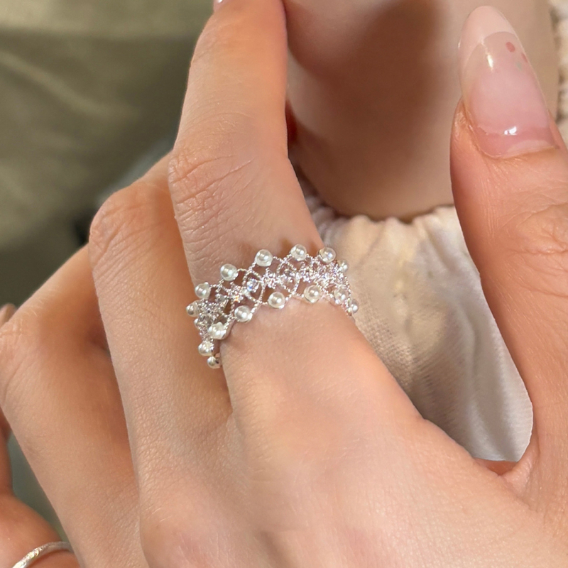 Ženski bakreni prsten, elektroplatirani završni sloj, lagani luksuz, ukras za ruku