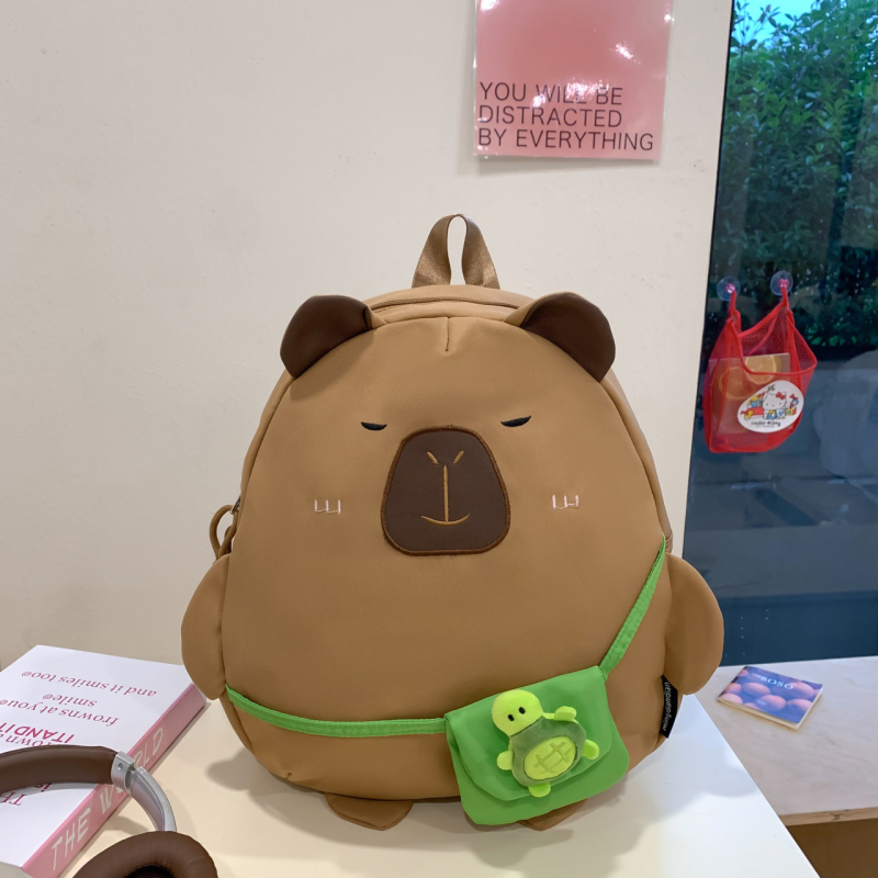 Capybara női hátizsák – aranyos, kompakt, egyetemistáknak tervezett hátizsák, stílusos és praktikus kis utazótáska