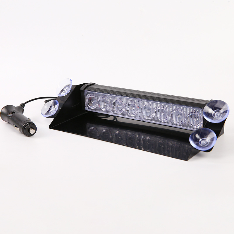 Автомобилна светодиодна предупредителна лампа с вакуумна щипка, 8 LED, 12V, 8W