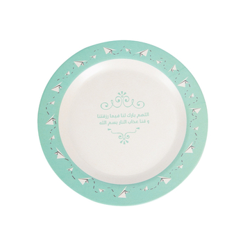 Okrugli tanjur od vlakana bambusa, japanskog stila posuđe, površina s decalom, prilagođeni logo