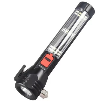 Solarna LED svjetiljka s čekićem za razbijanje stakla, USB punjenje, baterija 1800mAh, domet zrake 50-100 m