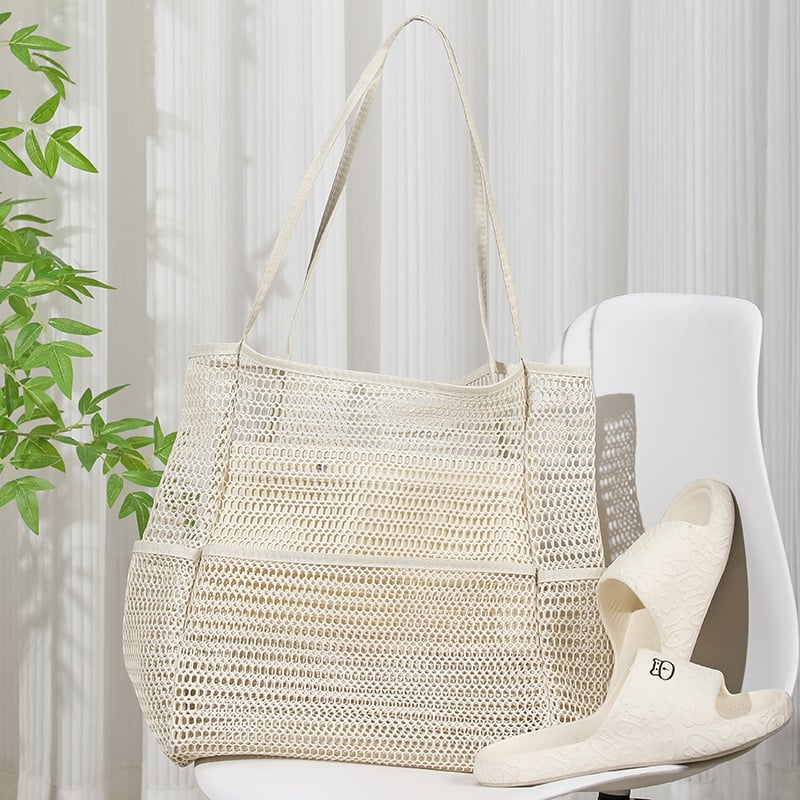 Plažanska mrežasta torba preko ramena – najlon, 20–35L, prozračna, vodootporna i antibakterijska, unisex, urbani stil, za slobodno vrijeme putovanja