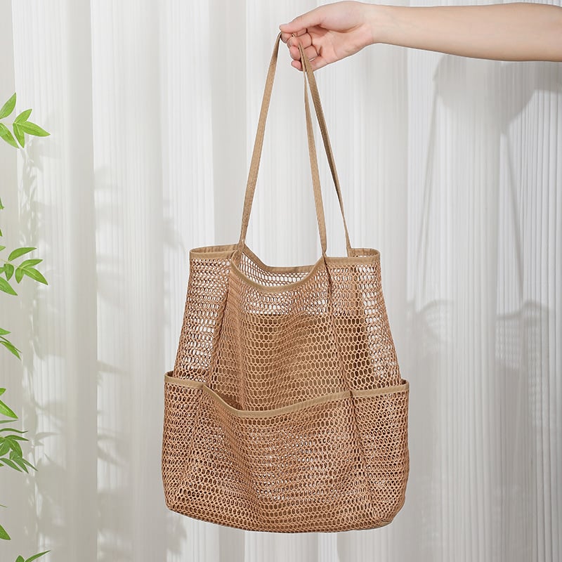 Plažanska mrežasta torba preko ramena – najlon, 20–35L, prozračna, vodootporna i antibakterijska, unisex, urbani stil, za slobodno vrijeme putovanja