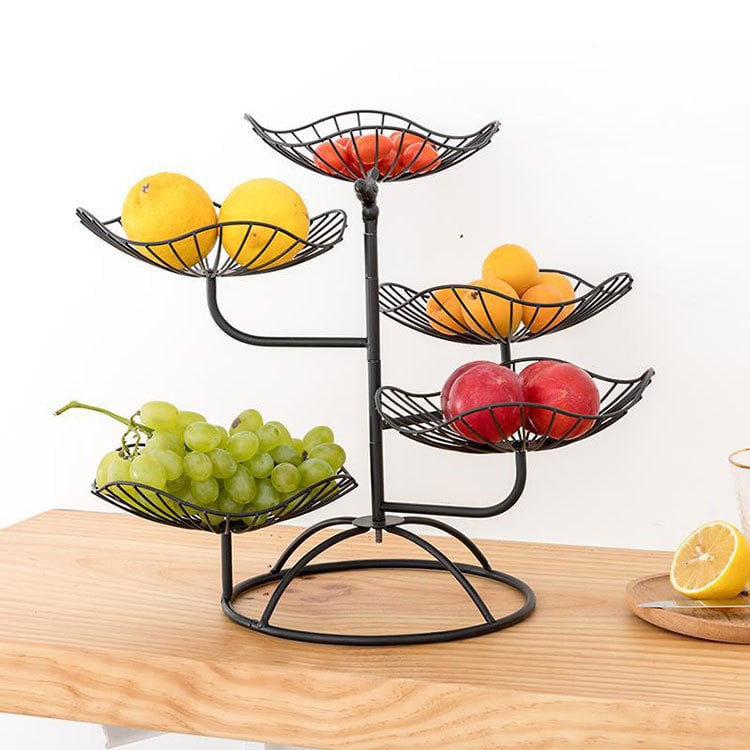 Скандинавски пететажен поднос за плодове за дома — поднос с отделения за плодове, сушени плодове, закуски и десерти