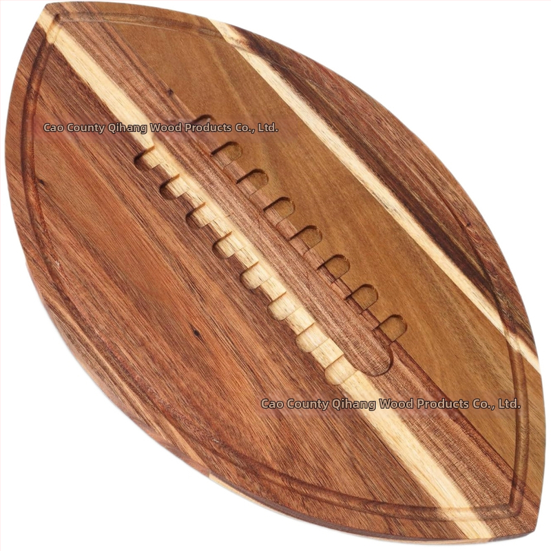 Podnos od akacije, u obliku rugby lopte, mat površina, mogućnost ispisa logotipa