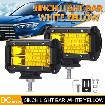 LED работна светлина за автомобил, 72W, 24 LED, двойна редица, 6500K, 10–32V