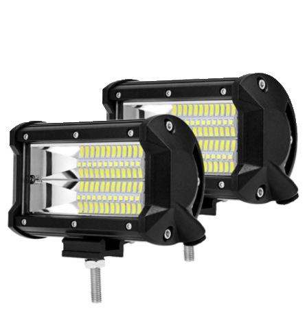 LED работна светлина за автомобил, 72W, 24 LED, двойна редица, 6500K, 10–32V