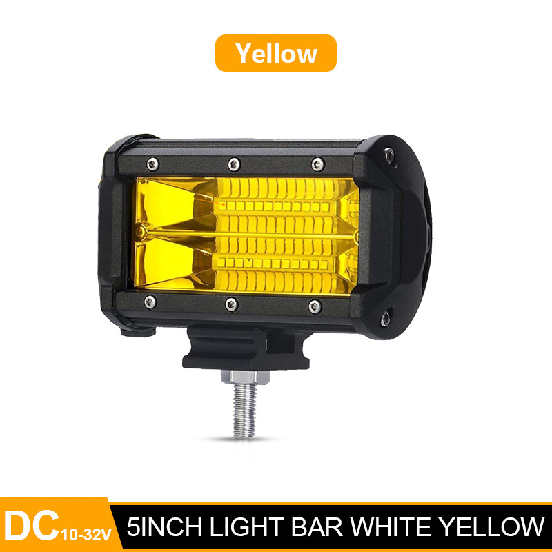 LED работна светлина за автомобил, 72W, 24 LED, двойна редица, 6500K, 10–32V