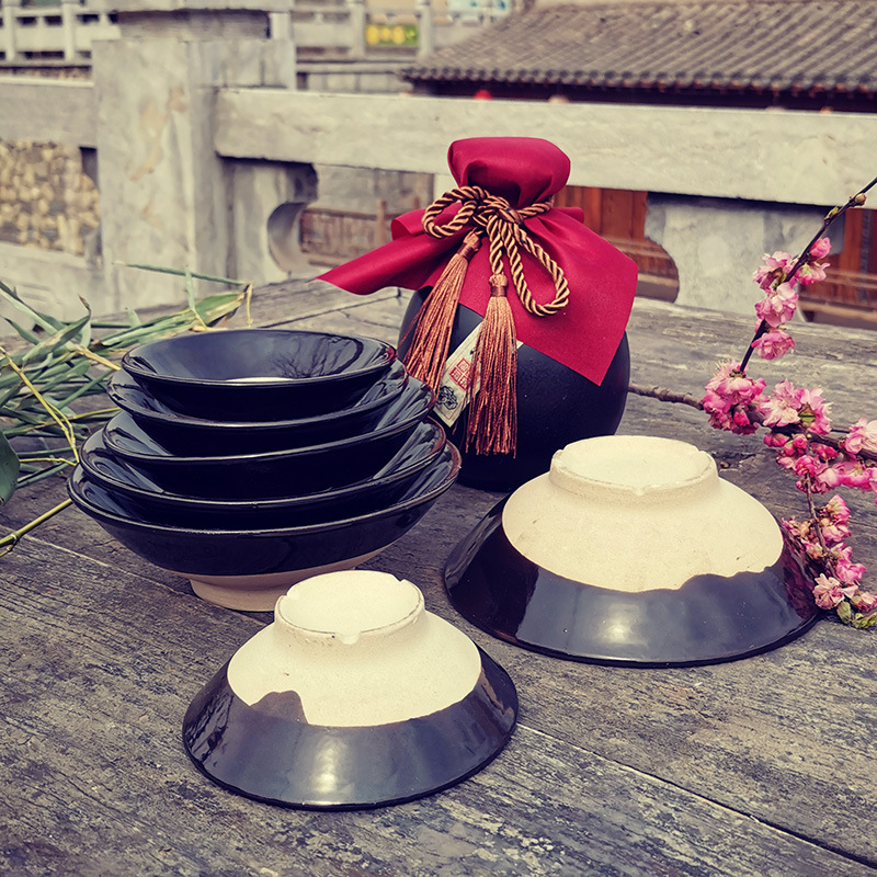 Keramička zdjela za vino, retro stil, okrugli oblik, ručno oslikana površina, pogodna za mikrovalnu pećnicu