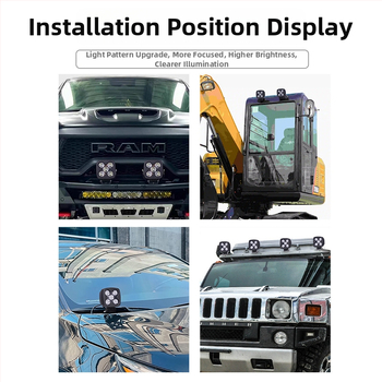 LED работна светлина за офроуд автомобил, 50W, DC12–60V, 6000–6500K, 30000h, LED източник, алуминиев корпус с PS капак