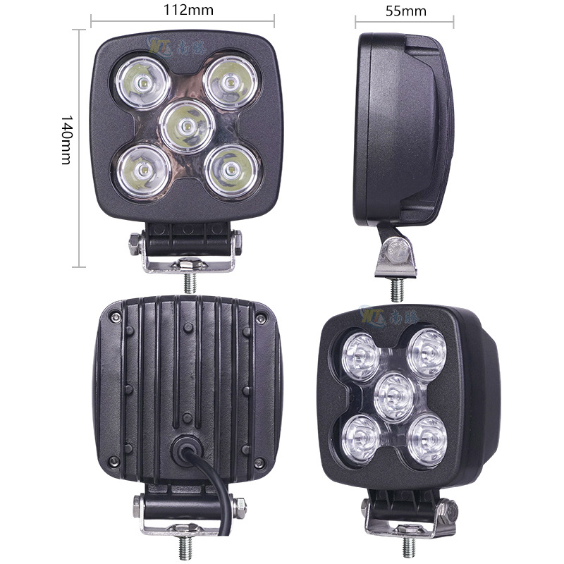 LED работна светлина за офроуд автомобил, 50W, DC12–60V, 6000–6500K, 30000h, LED източник, алуминиев корпус с PS капак